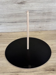 Podnos kruh 8 mm gravír s tyčou - Čierny - Priemer 25cm