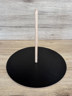 Podnos kruh 8 mm s tyčou - Čierny - Priemer 25cm